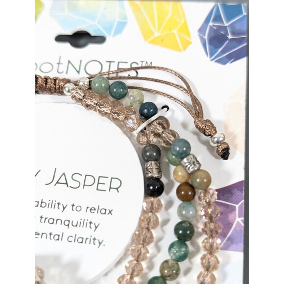 Footnotes Fancy Jasper Stone Adjustable Cord Bracelet Green NEW - Picture 5 of 8